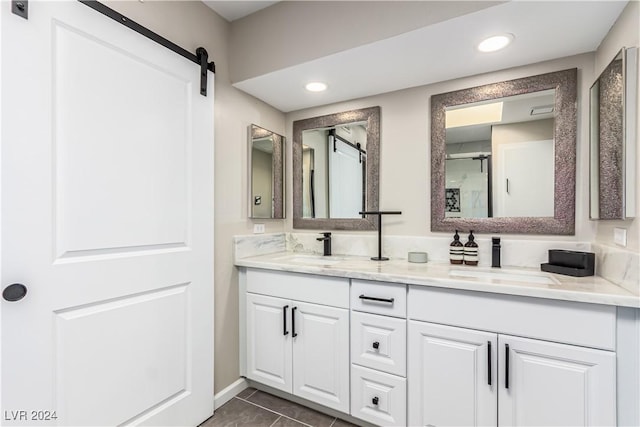 bathroom featuring vanity and tile patterned floors