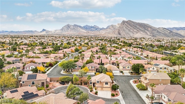 drone / aerial view with a mountain view