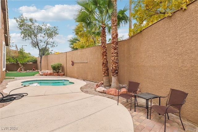 view of pool featuring a patio