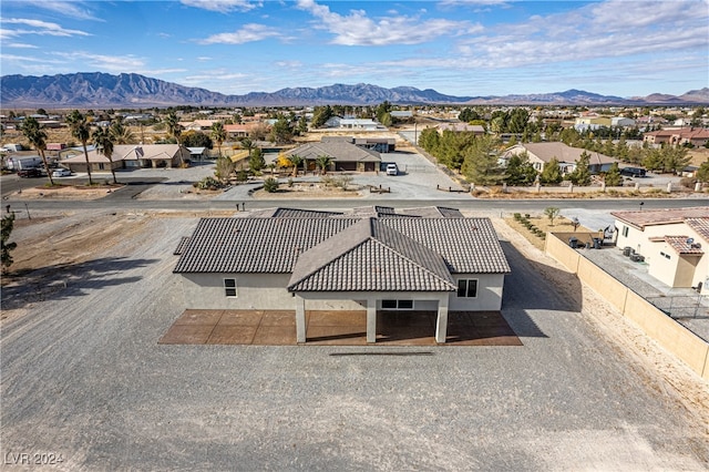 drone / aerial view with a mountain view