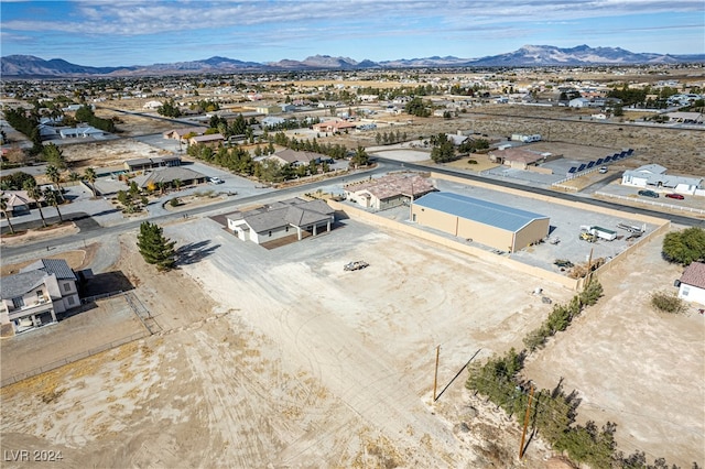 drone / aerial view with a mountain view