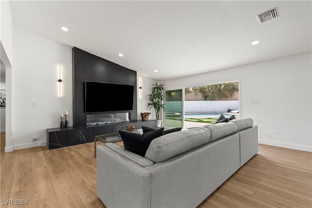 living room featuring light hardwood / wood-style floors