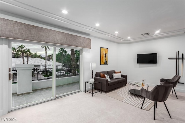 view of carpeted living room