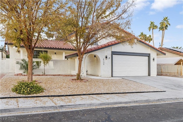 view of front of house with a garage