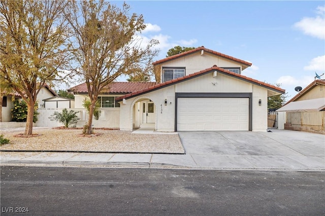 view of front of house with a garage