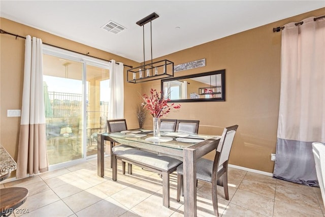 view of tiled dining room