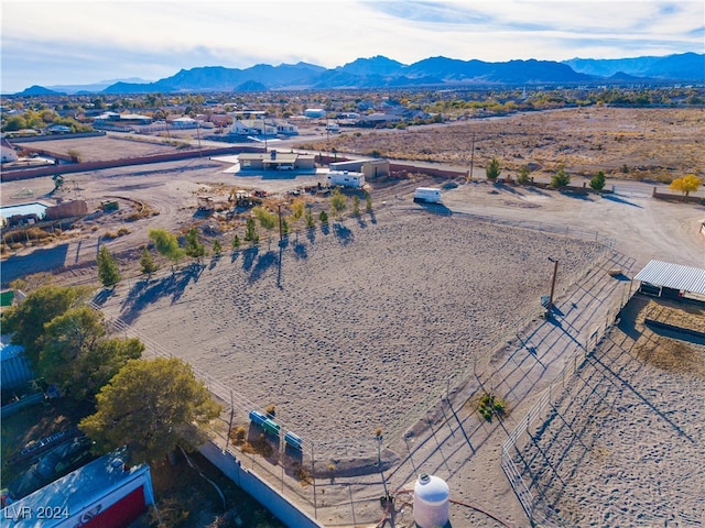 drone / aerial view with a mountain view