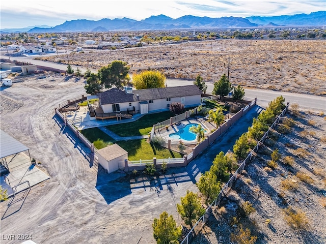 drone / aerial view with a mountain view