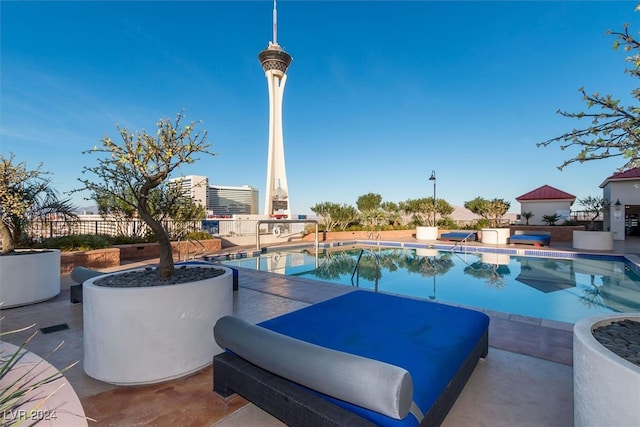 view of pool with a patio area