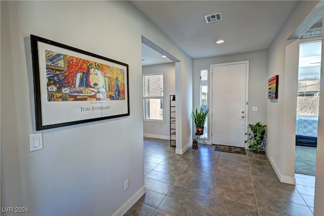 view of tiled foyer