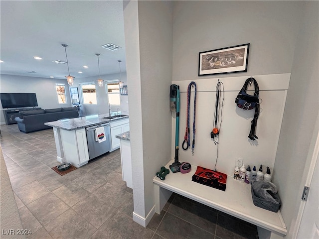 mudroom with sink