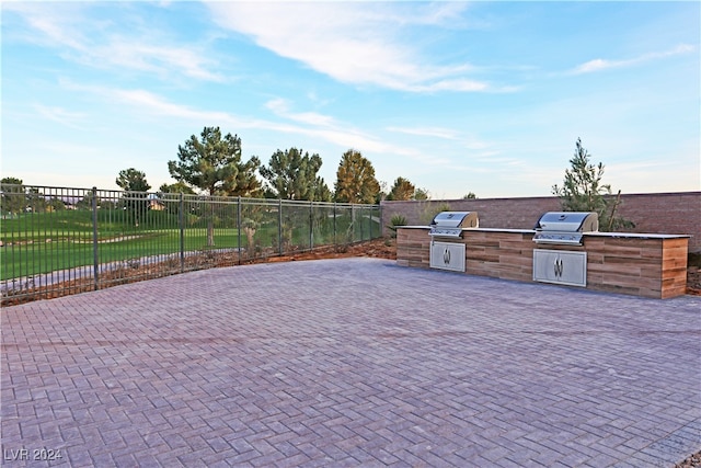 view of patio featuring area for grilling