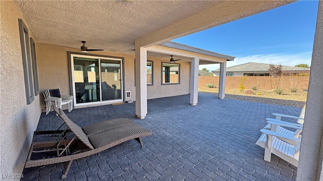 view of patio / terrace with ceiling fan