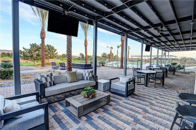 view of patio featuring an outdoor hangout area