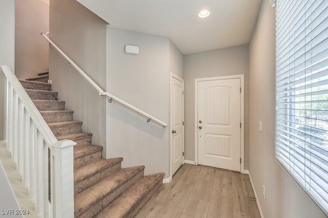 interior space with hardwood / wood-style flooring