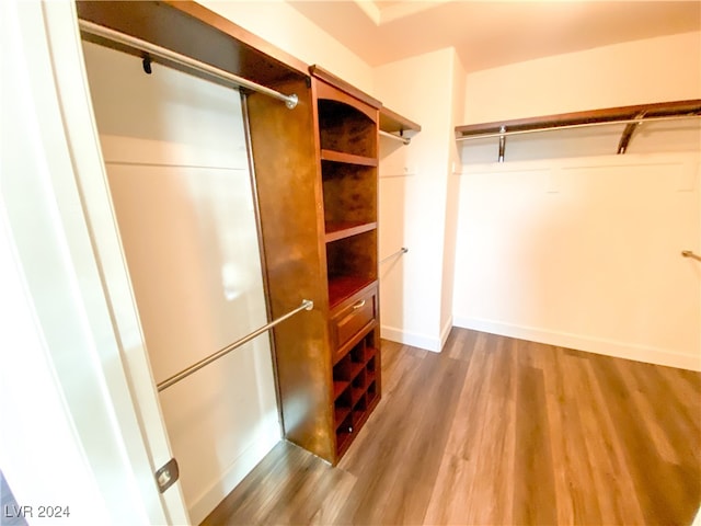 spacious closet with hardwood / wood-style floors