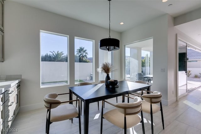 dining area with a wealth of natural light