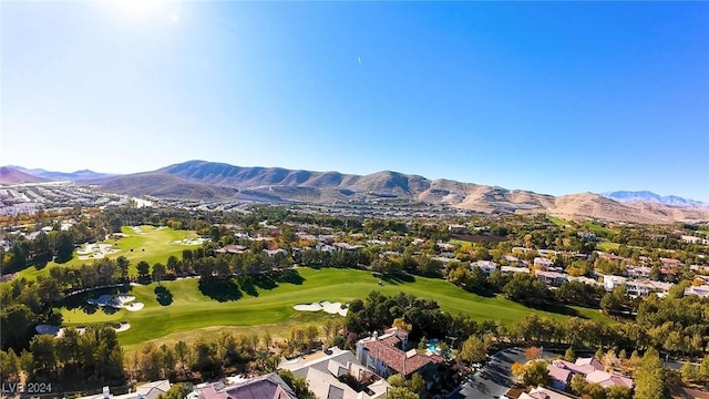 drone / aerial view with a mountain view