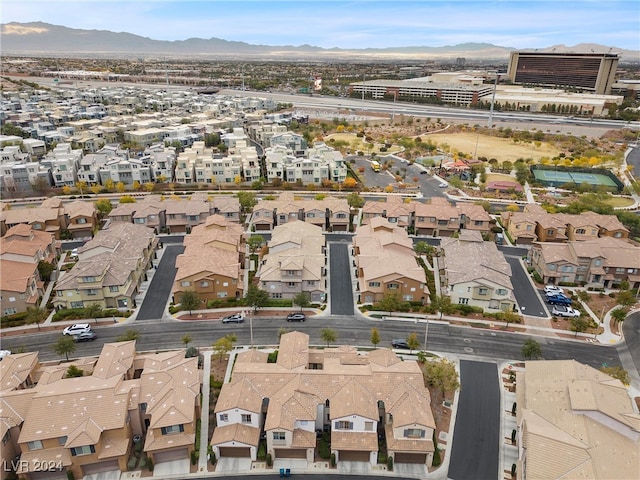 bird's eye view featuring a mountain view