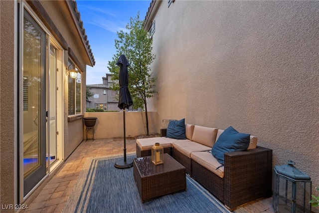 view of patio with an outdoor hangout area