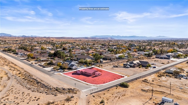 aerial view with a mountain view