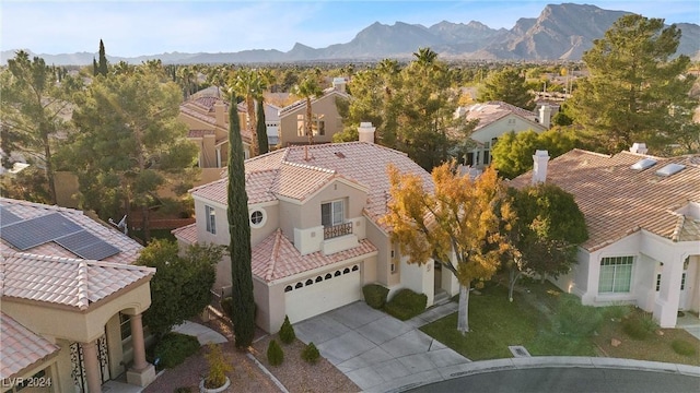 aerial view featuring a mountain view