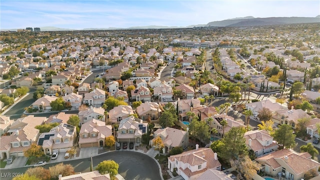 bird's eye view with a mountain view