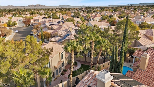 bird's eye view with a mountain view