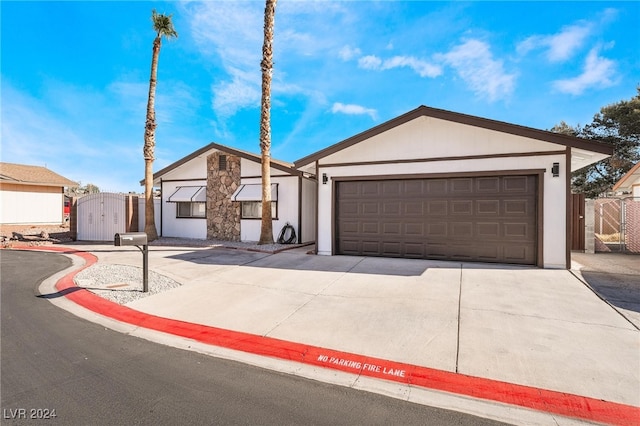 view of front of house with a garage