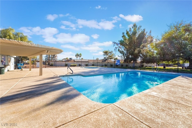 view of pool featuring a patio