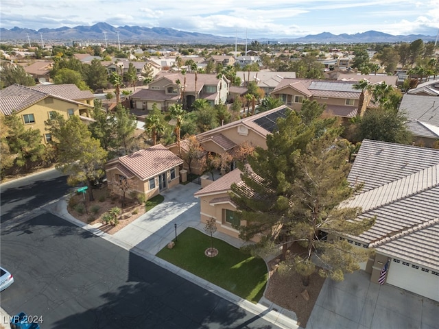 drone / aerial view with a mountain view