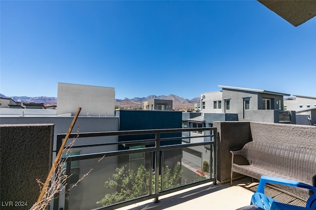 balcony with a mountain view