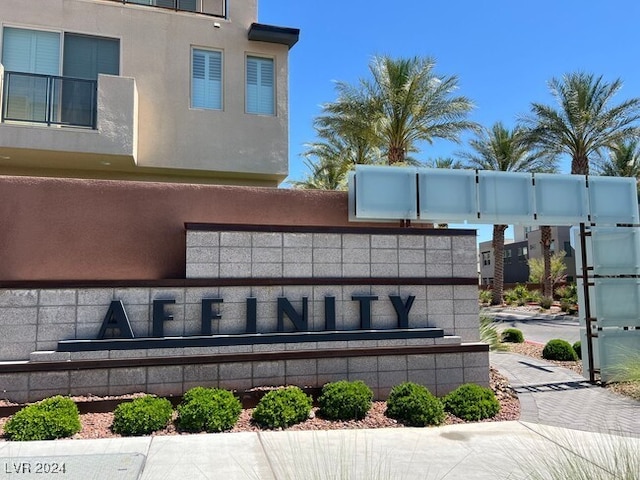 view of community sign