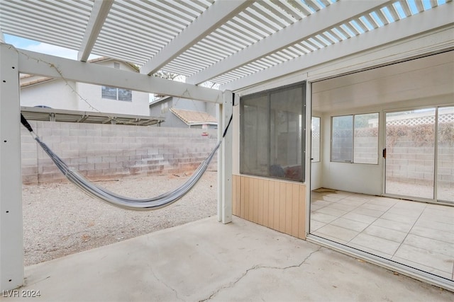 view of patio with a pergola