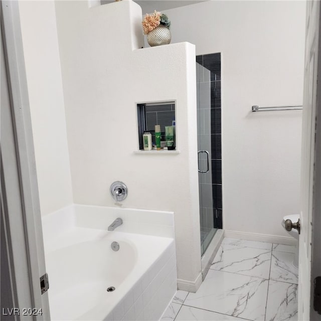 bathroom with plus walk in shower