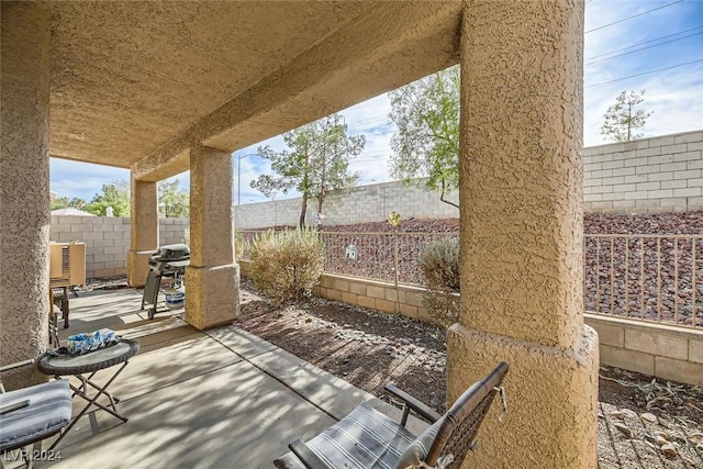 view of patio / terrace with a grill