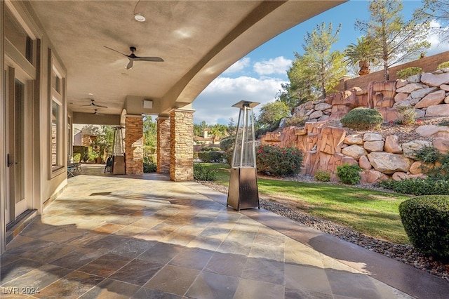 view of patio / terrace with ceiling fan