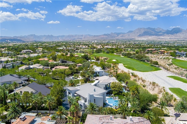 aerial view with a mountain view