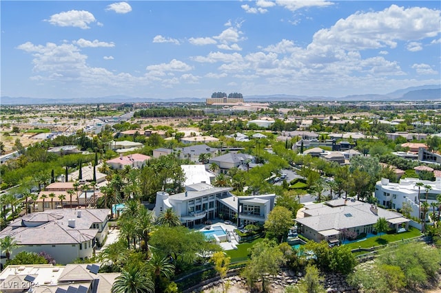 aerial view with a mountain view