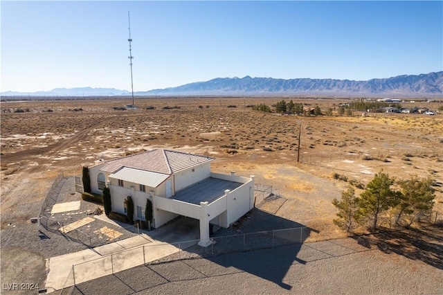 aerial view with a mountain view