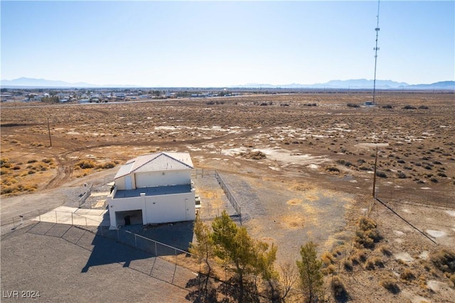 aerial view with a mountain view