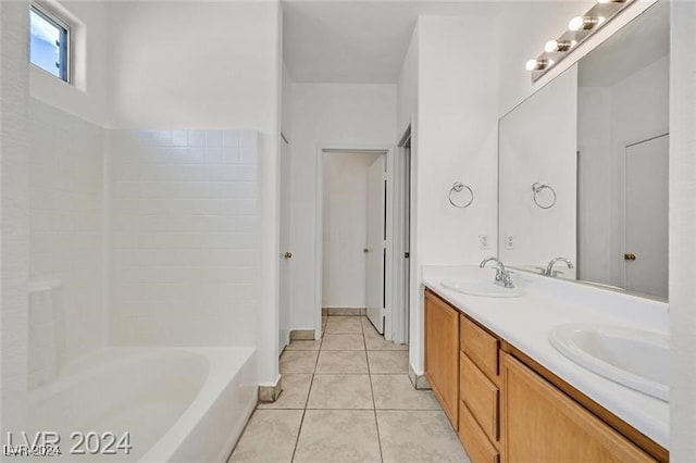 bathroom featuring vanity and tile patterned floors