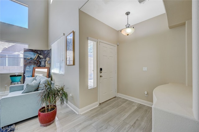 foyer featuring light hardwood / wood-style flooring