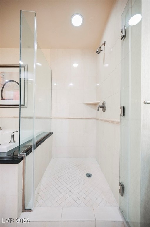 bathroom with walk in shower