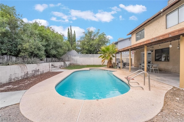 view of pool featuring a patio