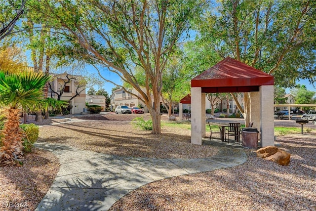 view of community featuring a gazebo