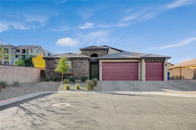 view of front facade featuring a garage