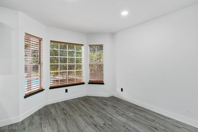 empty room featuring hardwood / wood-style flooring and a healthy amount of sunlight