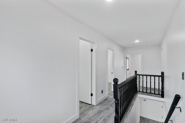 hallway featuring light wood-type flooring