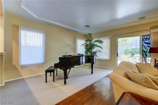 misc room with hardwood / wood-style flooring